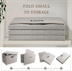 Medium 15" 21 Quart Collapsible Stackable Storage Bins - Image 6