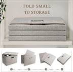 Medium 15" 21 Quart Collapsible Stackable Storage Bins - Image 5