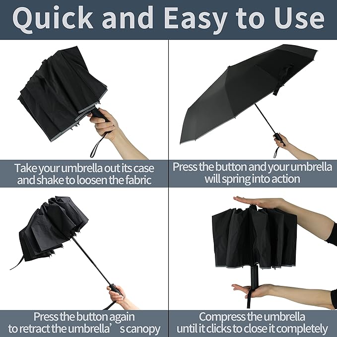 BAODINI Small UV Protection Travel Umbrella Compact - Image 5