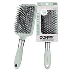 Conair Velvet Touch Paddle Cushion hair brush - Detangling hairbrush - curly or straight styles - men or women - detangler - features soft touch handle - Assorted Color