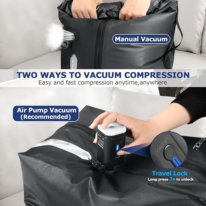 TPU Vacuum Bag for Travel, 70D Nylon Reusable Compression Bag - Image 2