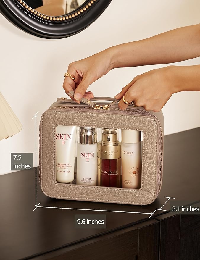 Popvibe Clear Makeup Bag Travel Cosmetic Case Transparent Toiletry Bag - Image 3