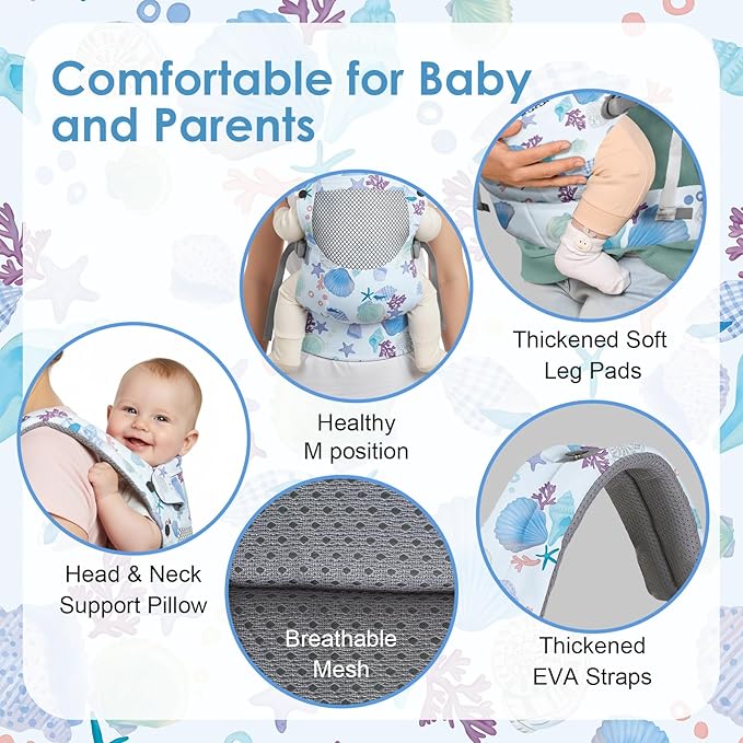 Newborn Baby Front Carrier Backpack, Toddler Baby Body Carrier, 7-66 Lbs - Image 3