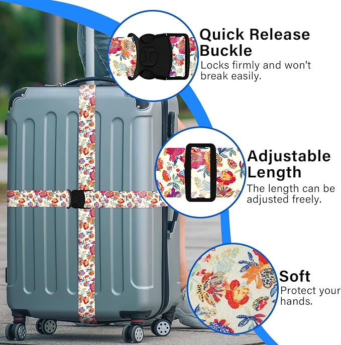 Luggage Straps for Suitcases, Travel Adjustable Belt - Image 2
