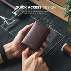 VULKIT Pop up Card Wallet Minimalist Cash Wallets RFID Blocking Leather Smart - Image 4