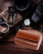 MR.OKAY 2 Watch Travel Case-Classic Leather Watch Case - Image 6