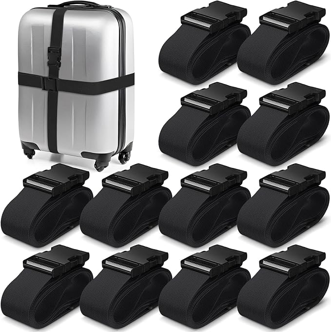 Eccliy 12 Pack Luggage Straps Suitcase Belts Wide Adjustable Packing Straps by Eccliy