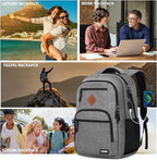 Grey Backpacks for Men, Backpack for School, School Backpack for Boys Teens - Image 6