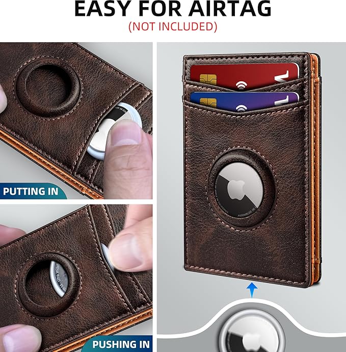 Airtag Wallet for Men- with Money Clip Gift Boxed, Magnetic Closure Slim - Image 3