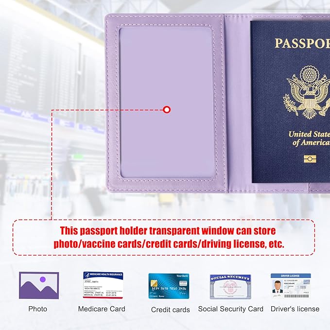 TIGARI Passport Holder for Travel Women Men, PU Leather Passport Wallet Cover - Image 3