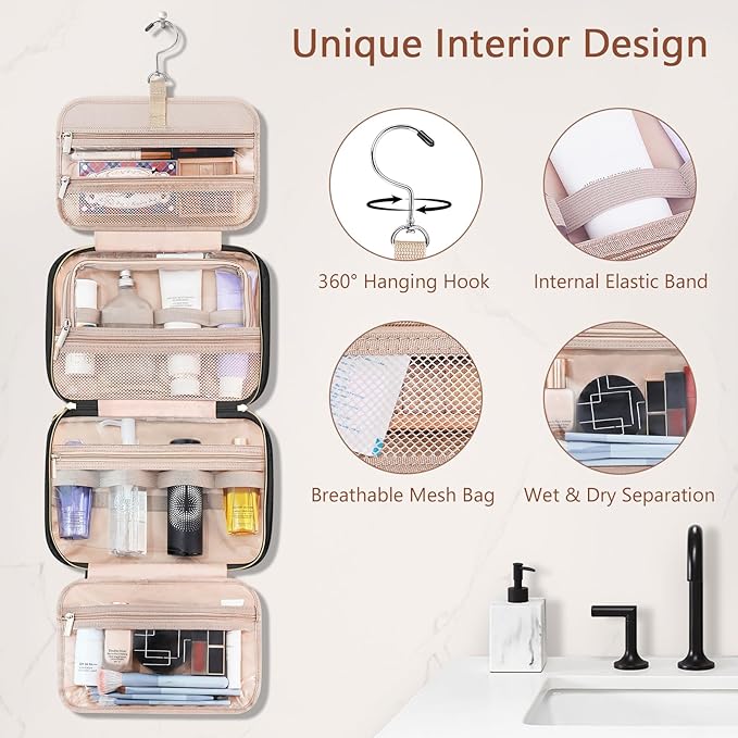 Wedama Toiletry Bag for Women, Hanging Travel Toiletry Bag - Image 5