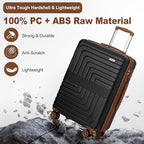 Romswi Luggage Sets 3 Piece Expandable PC+ABS Suitcases, Durable Hardshell - Image 3