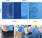 Eoehro Unisex-Adult Passport and Vaccine Card Holder Combo, Sky Blue, Faux - Image 3