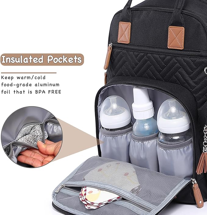 iniuniu Diaper Bag Backpack, 4 in 1 kit Large Unisex Baby Bags - Image 2