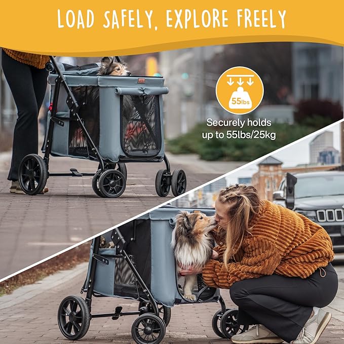 Scout Pet Stroller, 4-Wheel Design - Image 4