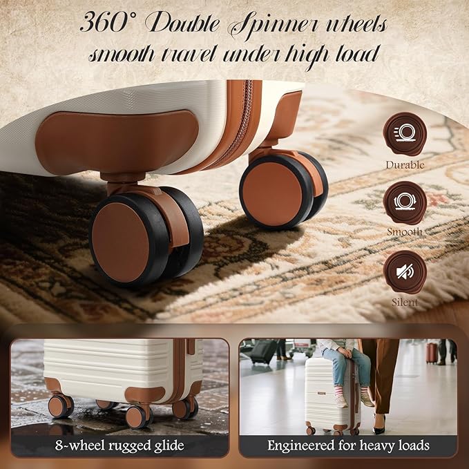 Luggage Sets with spinner wheels, PC+ABS Hard Shell Travel Luggage, Lightweight - Image 3