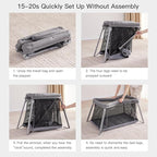 2 in 1 Portable Travel Crib for Toddler, Foldable Crib for Baby, Lightweight - Image 8