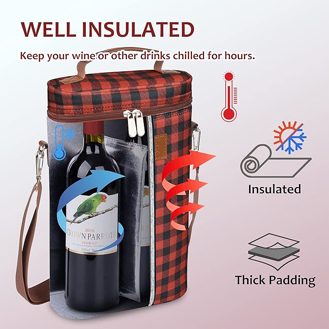 Tirrinia 2 Bottle Wine Gift Tote Carrier - Image 2