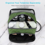 Gonex Travel Toiletry Bag Nylon, Dopp Kit Shaving Bag Toiletry Organizer Olive - Image 3