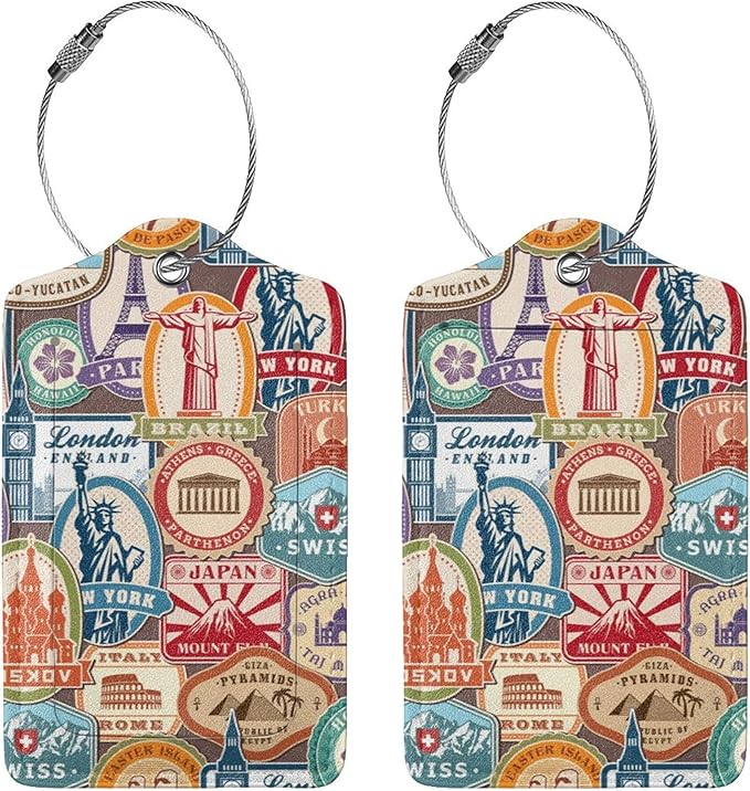 2 Pack Landmark Sticker Luggage Tags - Image 3