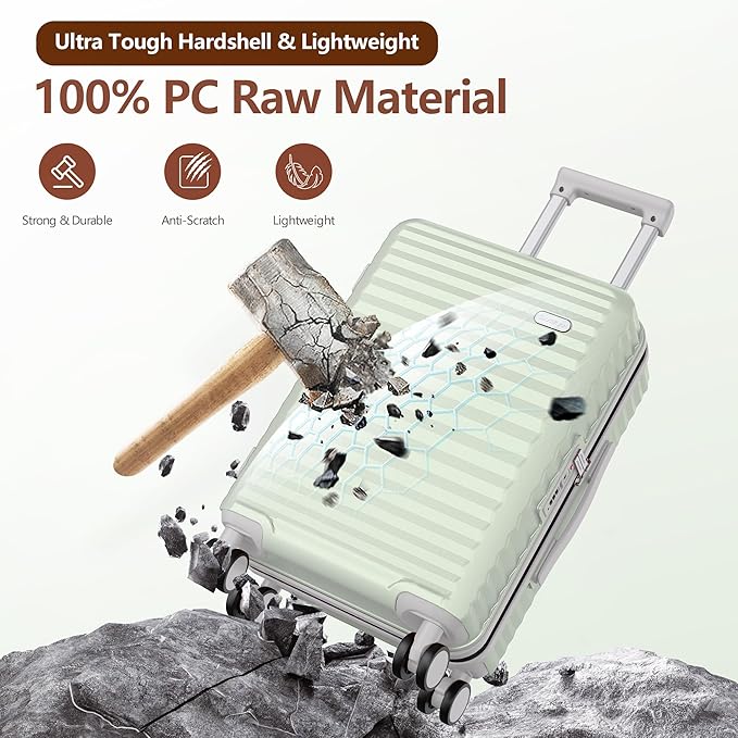 SHOWKOO Luggage Sets 3 Piece Hardside Expandable Suitcase - Image 3