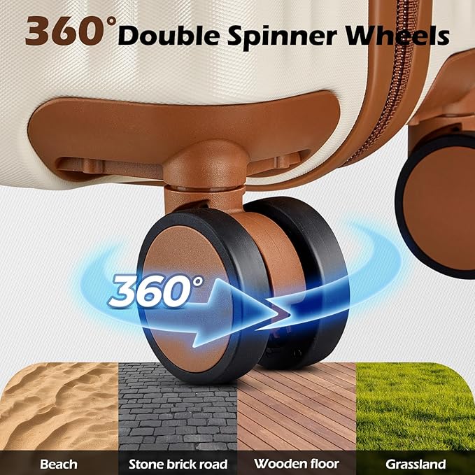 Luggage Set with PC+ABS Hardshell TSA Lock Spinner Wheels Carry on Lightweight - Image 5