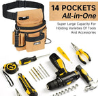 Tool Belt, Magnetic Tool Pouch, 14-Pockets Tool Belts - Image 8