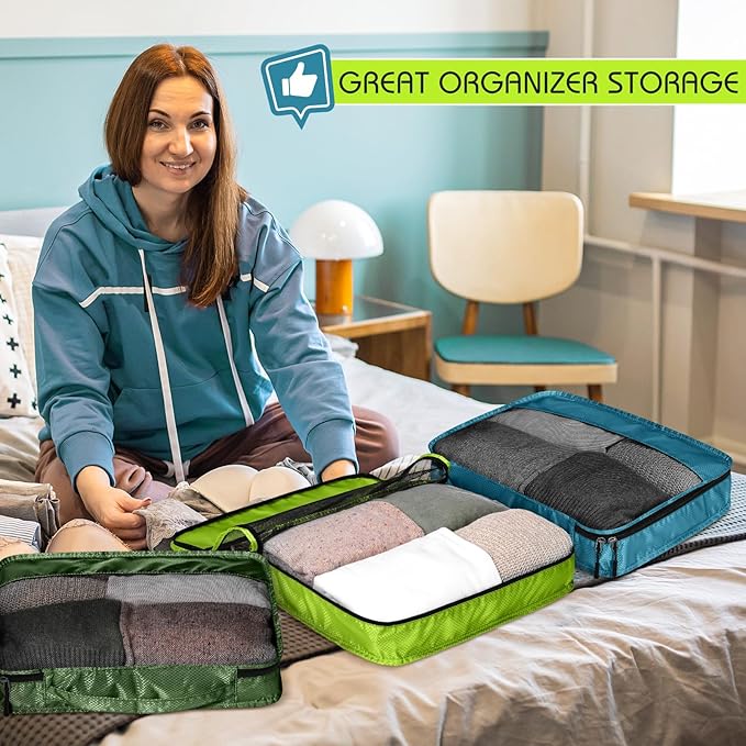 5 Pcs Packing Cubes for Suitcase Large Travel Cubes Carry on Luggage Organizer - Image 6