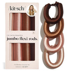 Kitsch Satin Hair Curlers, Heatless Curling Rod - Jumbo Flexi Rod for Heatless Curls Overnight, Comfortable Hair Curlers to Sleep In for Frizz-Free, No Heat Damage Styling - 4pcs Rosewood