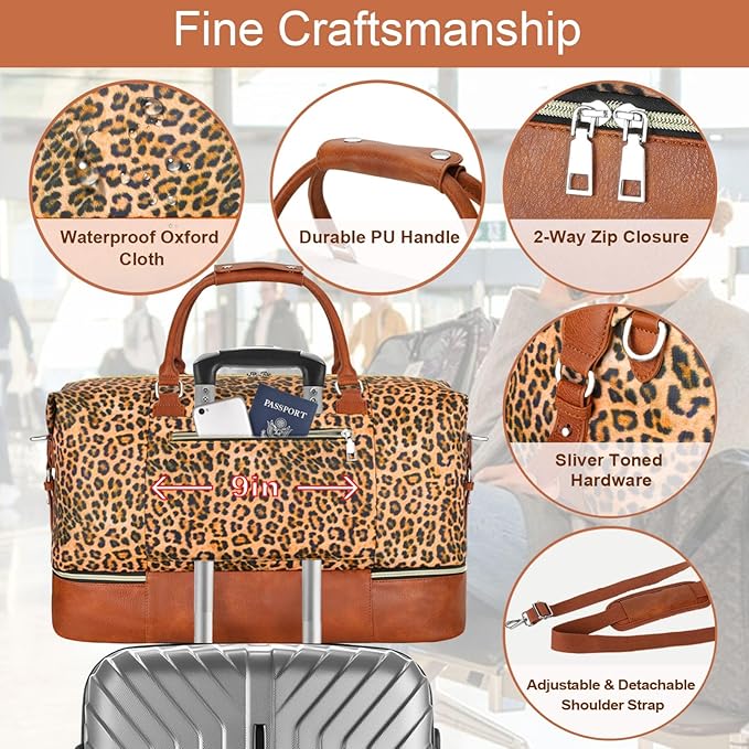 Weekender Bag for Women, Travel Duffel Bag Carry On Overnight Bag - Image 6