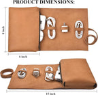 Leather Tech Pouch for Cables Chargers Phone | Tech Bag | Zipper Travel - Image 5