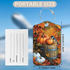 Autumn Pumpkin and Bird Set of 2 Luggage Tags - Image 2