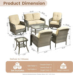 HOOOWOOO Patio Furniture Set, 7 Pieces Outdoor Conversation Set, All Weather - Image 7
