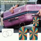 2 Pcs 70s Retro Wavy Luggage Tags, Cruise Vintage Twisted Ray Luggage Tag - Image 7