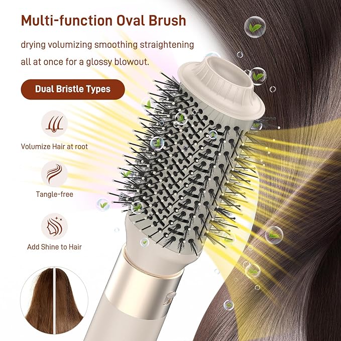 5 in 1 Hair Air Styler - Rotating Hair Dryer Brush 110000 RPM for Fast Drying & Hot-Air Automatic Wrap for Curling, Frizz-Free Blow Dryer Brush for Straightening Volumizing No Heat Damage