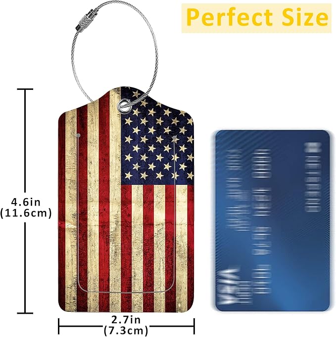 2 Pack American Flag Luggage Tags - Image 2