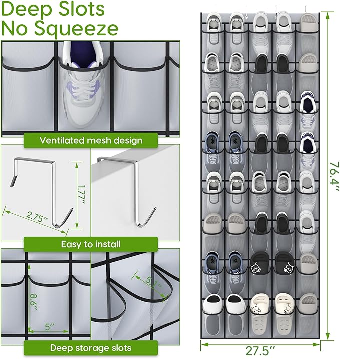Unjumbly Over the Door Shoe Organizer - Image 2