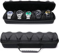 5 slots Hard men's watch travel case, Portable zipper storage organizer box by forBetterLife