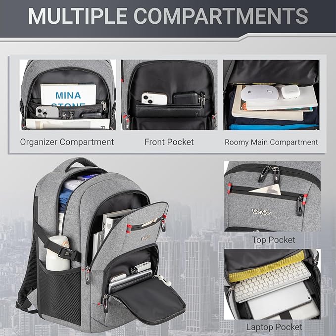 48L Expandable Laptop Backpack, Anti-thief Travel Backpack - Image 2