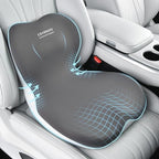 Coverado Car Seat Cushion and Lumbar Support Pillow One Piece, Memory Foam by COVERADOAUTO