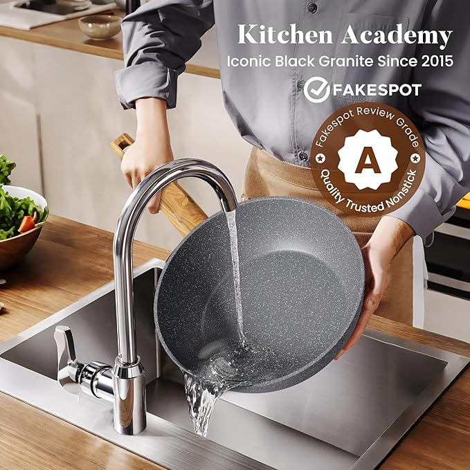 Kitchen Academy Granite Nonstick Cookware Set - Image 5