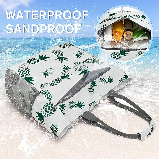 G4Free Beach Bag, Waterproof Sandproof Beach Tote Bag, Large Capacity Foldable - Image 3
