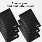 Personalized Monogrammed Black Leather RFID Passport Wallet - Image 3