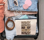 IWXYI Retro Western Leopard Cow Skull Howdy Decor Makeup Bag,Vintage Western Cowboy Howdy Women'S Make up Bag Zipper Pouch Travel Toiletry Gifts For Women Teenage Girls Girl