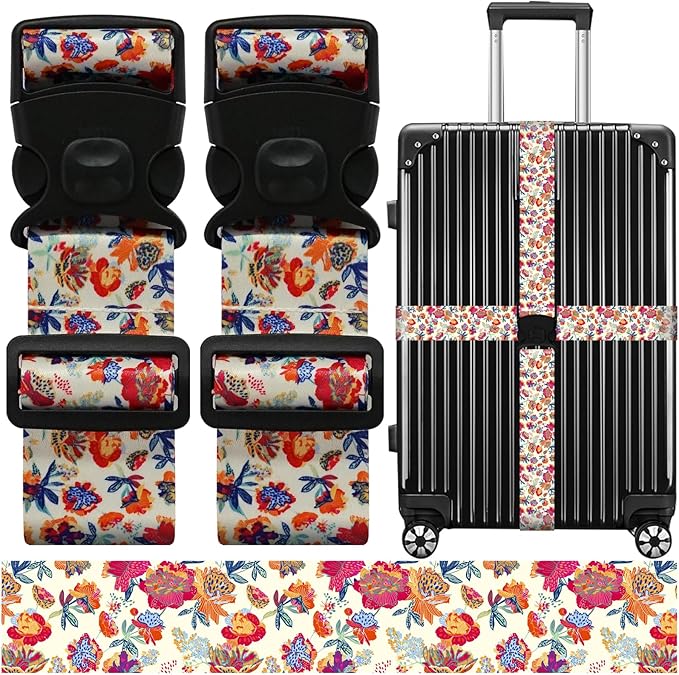 Luggage Straps for Suitcases, Travel Adjustable Belt by ZHOMA
