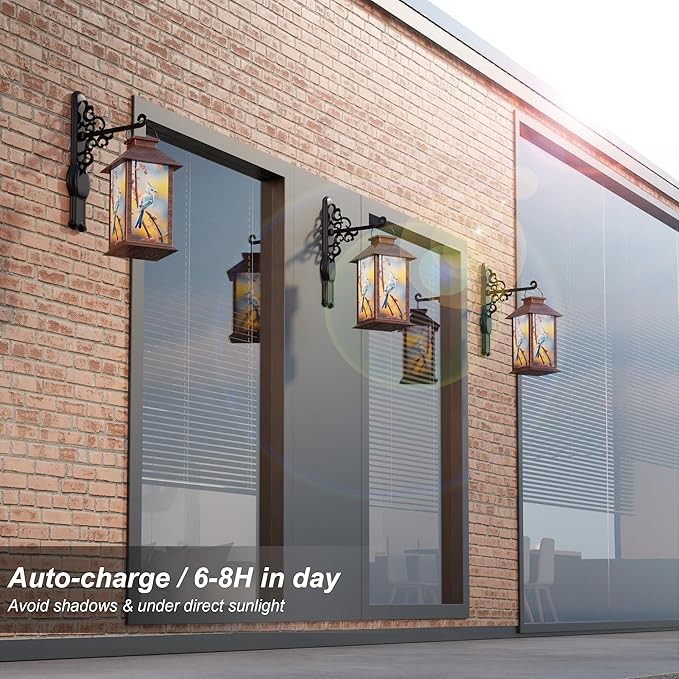 Outdoor Solar Lanterns, Waterproof Blue Jay Hanging Lantern - Image 3