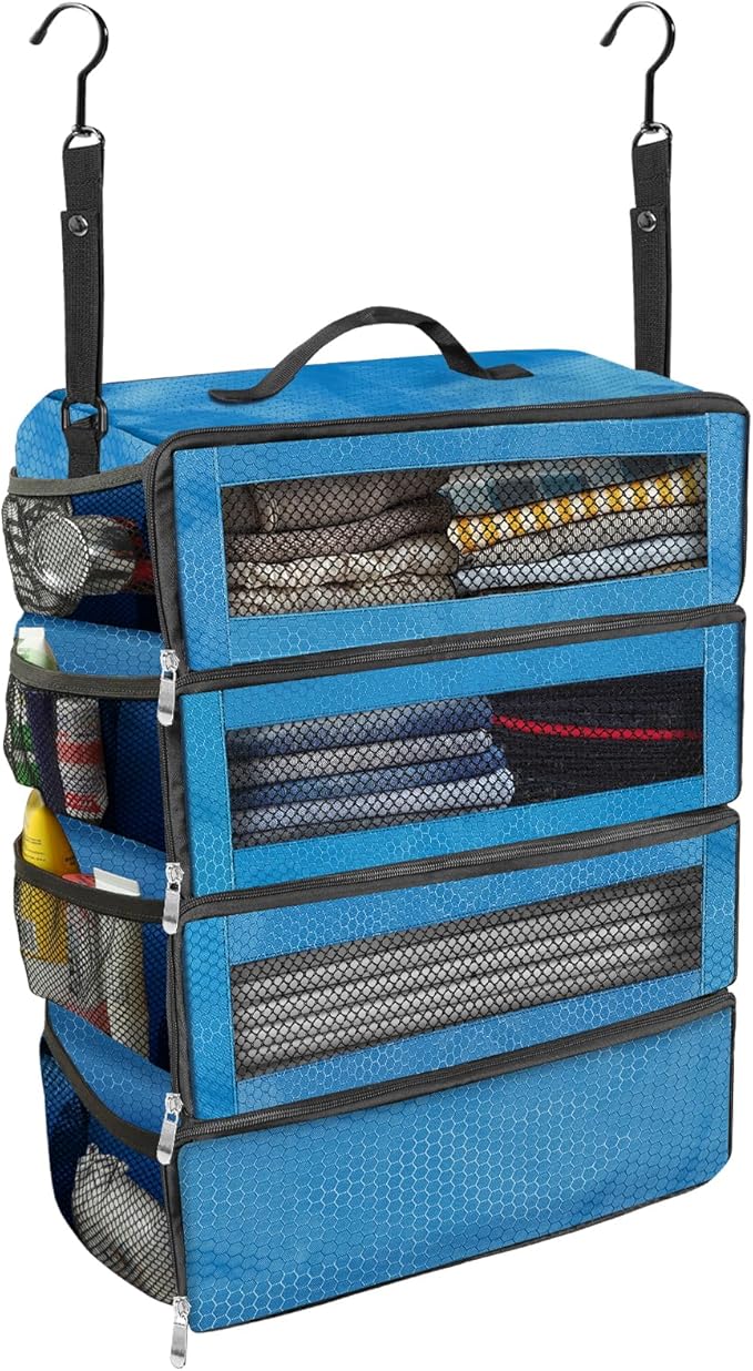 Suitcase Organizer, Travel Luggage Organizer Portable Hanging Travel Shelves by Unknown