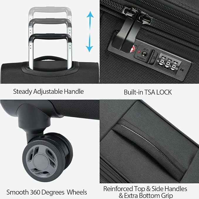 KROSER Softside Expandable Carry On Luggage - Image 4