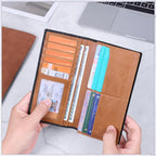 VISOUL Mens Large Long Leather Checkbook Bifold Wallet - Image 6