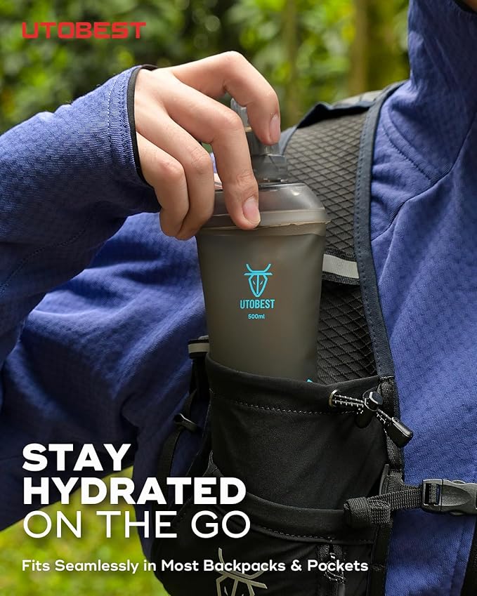 UTOBEST 500ml Soft Flask, 2 Pack Flexible TPU Hydration Water Bottle, - Image 5